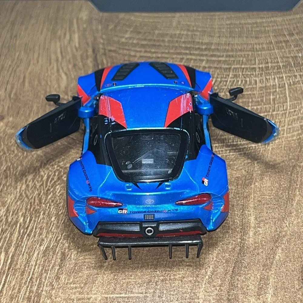 Kinsmart TOYOTA GR SUPRA Blue Diecast Plastic Racing Concept Car 1:36 No Spoiler